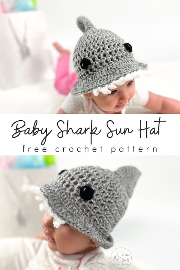 Baby Shark Sun Hat Free Crochet Pattern