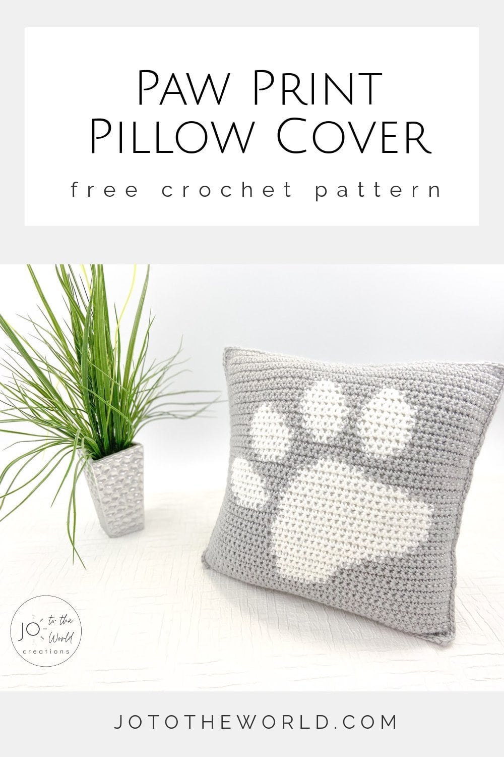 Paw Print Pillow Cover Free Crochet Pattern