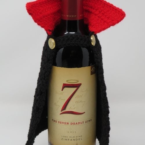 Crochet wine bottle cape