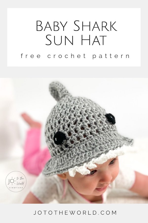 Baby Shark Sun Hat Free Crochet Pattern