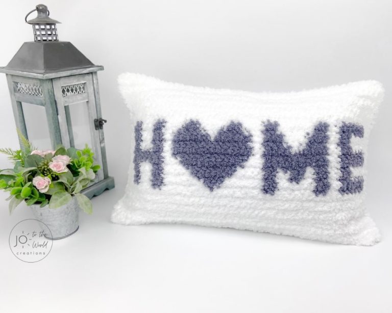 Home Pillow Cover – Free Crochet Pattern