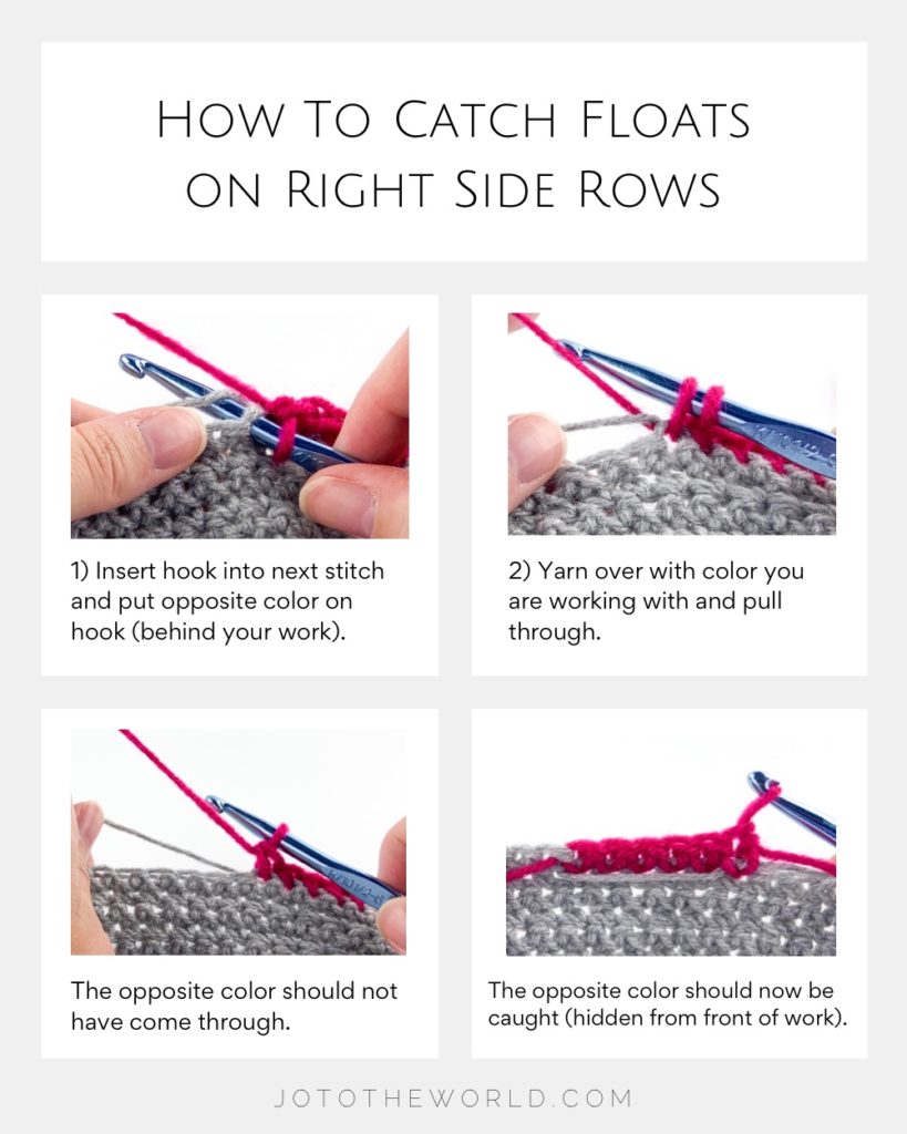 How to Catch Floats on Right Side Rows in Crochet