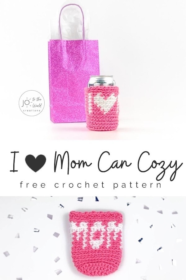 I Heart Mom Can Cozy Free Crochet Pattern