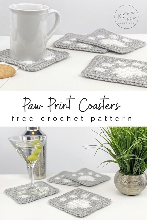 Paw Print Coasters Free Crochet Pattern