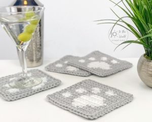 Paw Print Coasters Crochet Pattern
