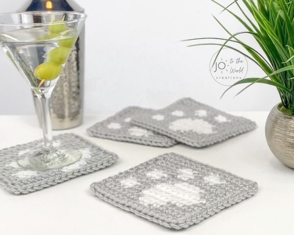 Paw Print Coasters Crochet Pattern
