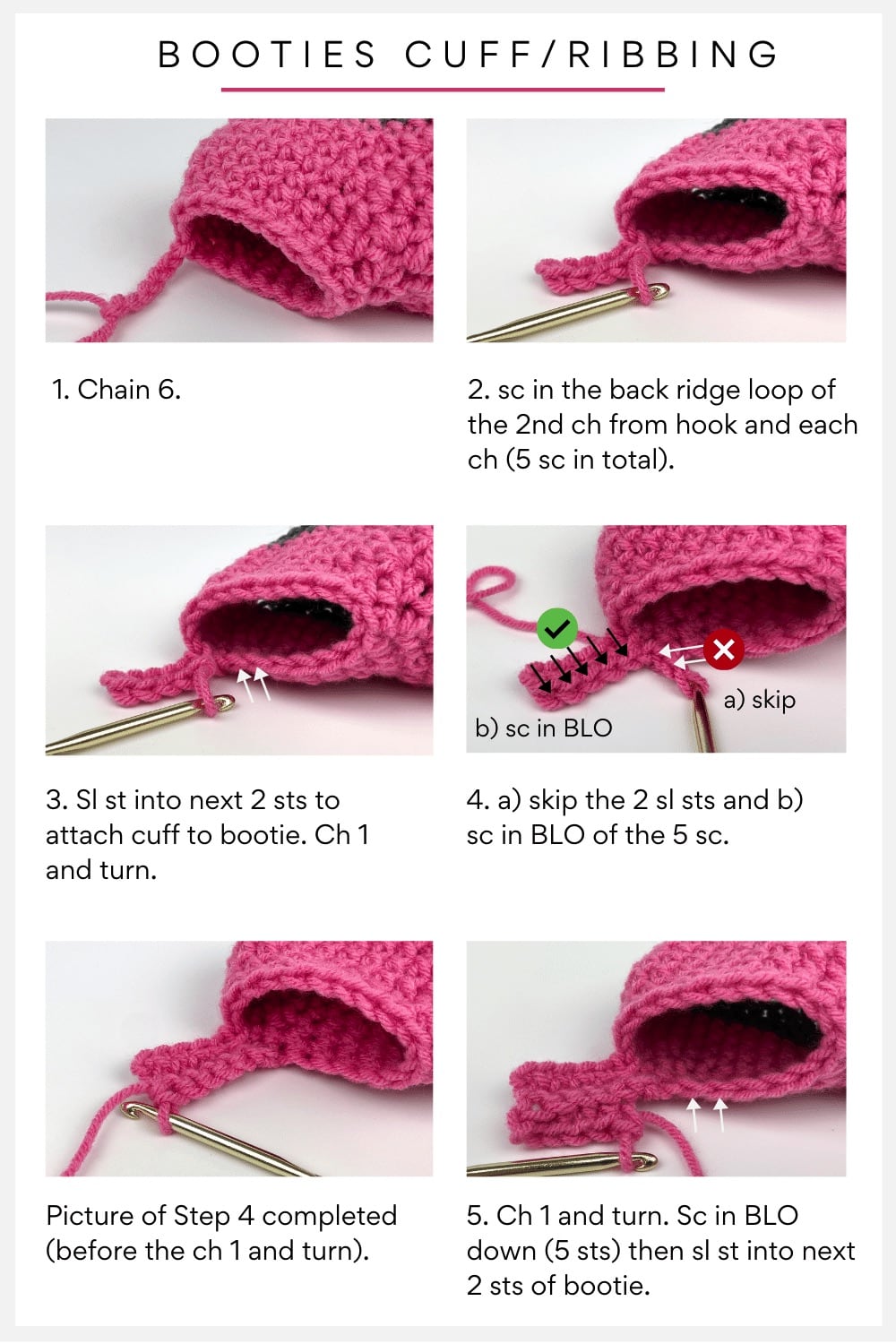 Booties Cuff Steps