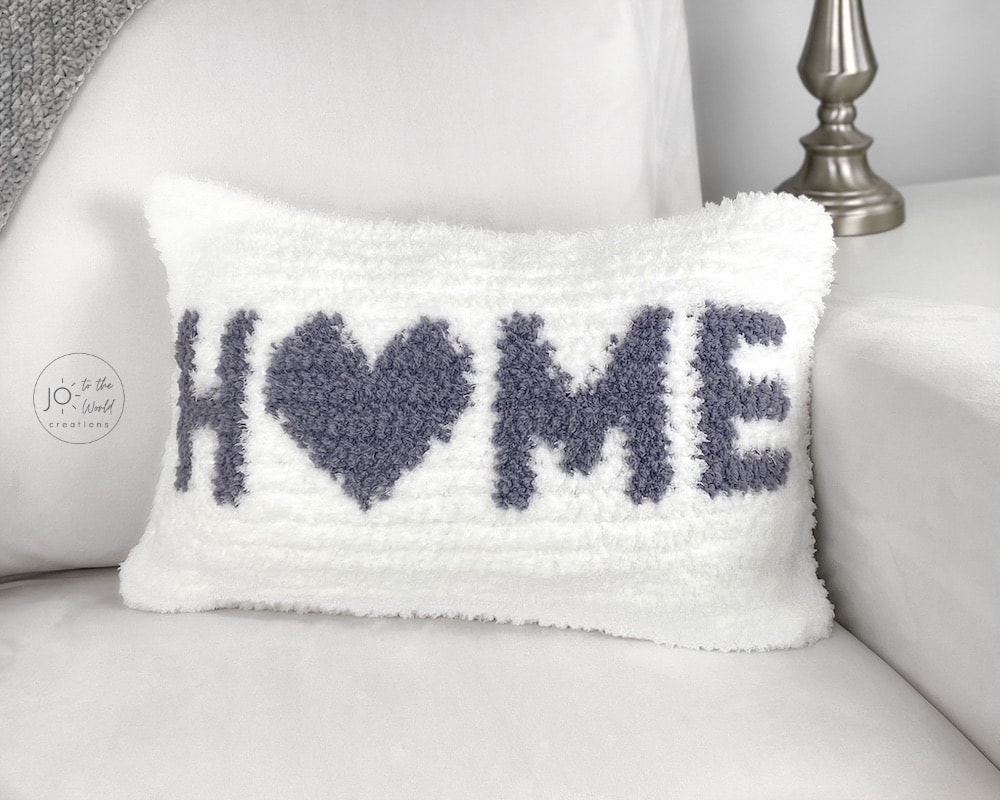 Home is Where the Heart Is Pillow Cover Crochet Pattern