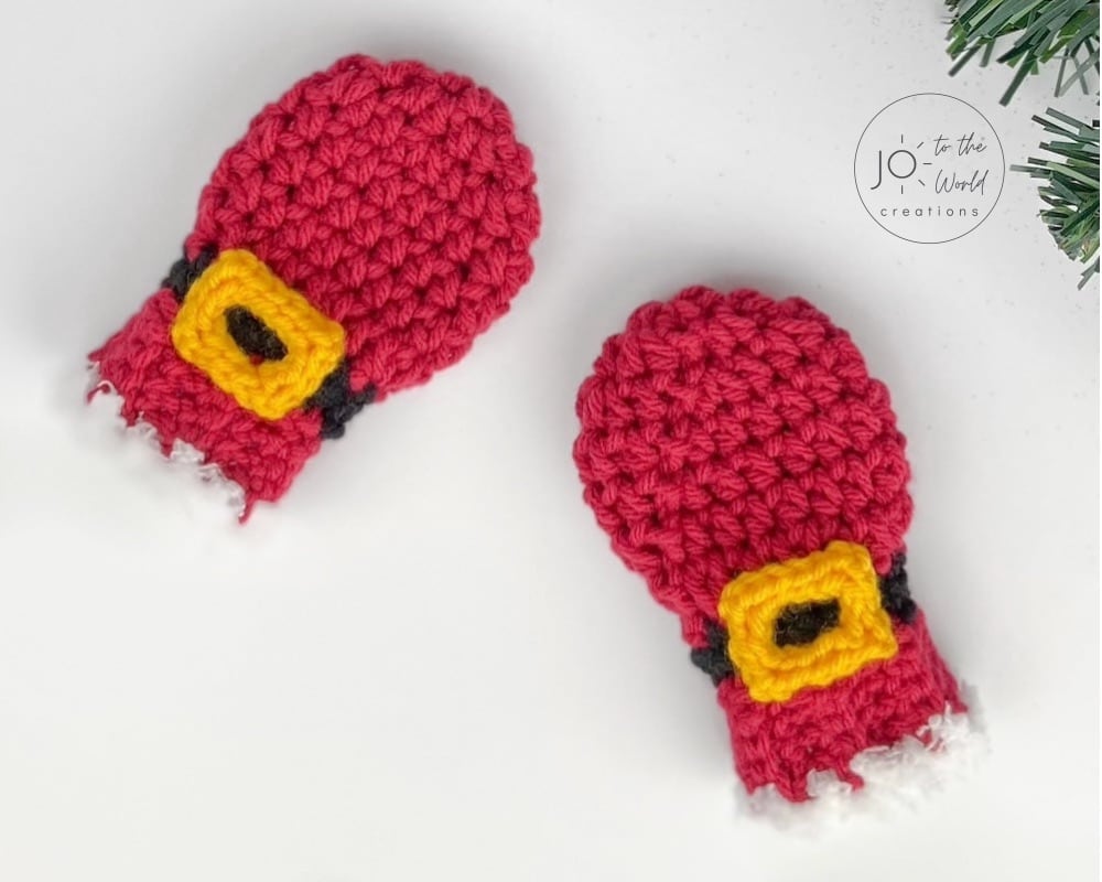 Santa Baby Mittens Crochet Pattern