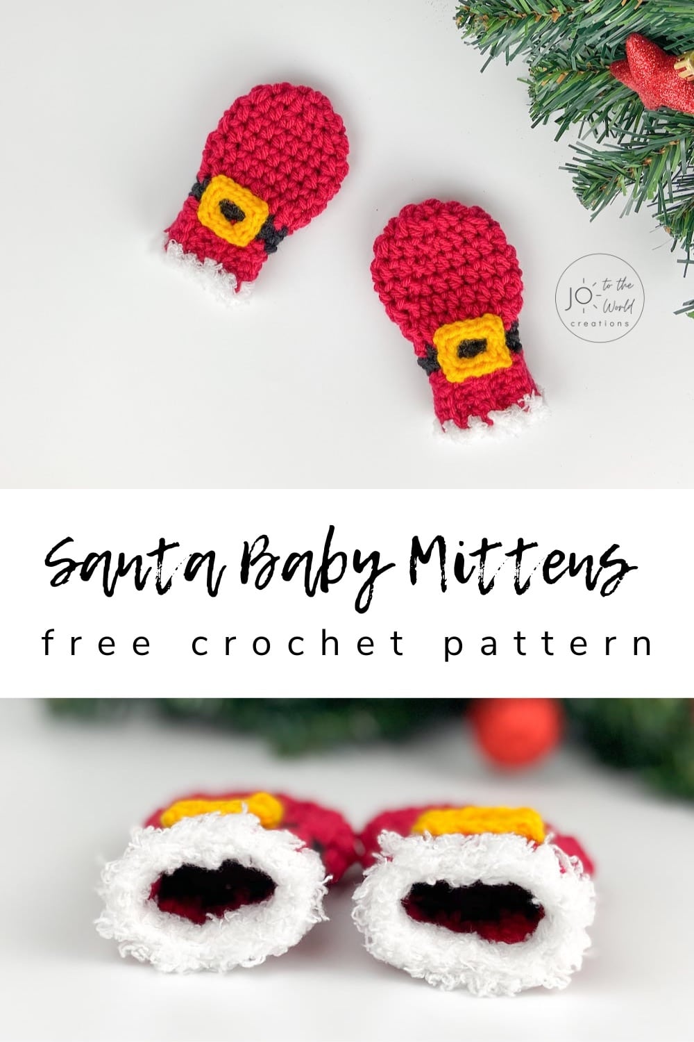 Santa Baby Mittens Free Crochet Pattern
