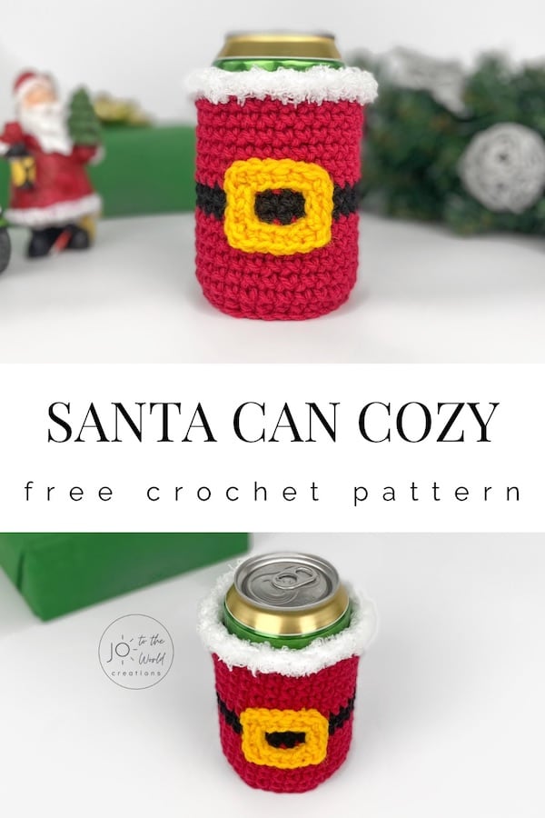 Santa Can Cozy Free Crochet Pattern