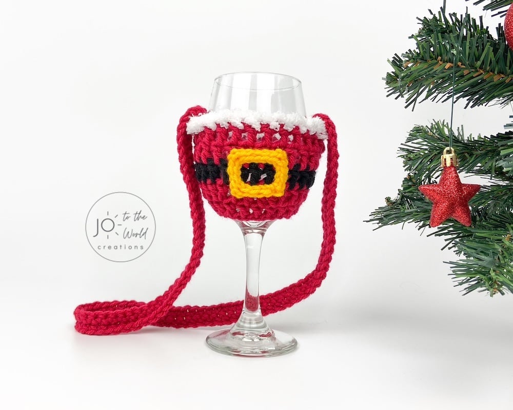 Santa Wine Glass Crochet Pattern