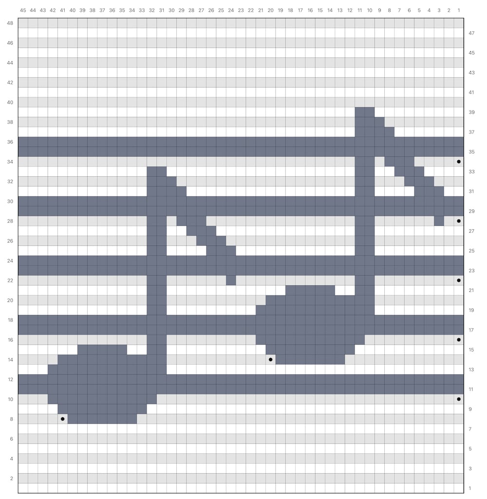 Music Notes Pillow Cover Crochet Pattern Chart