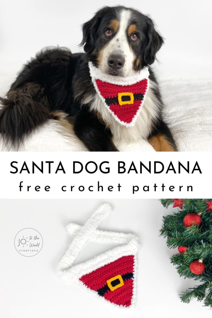 Santa Dog Bandana Free Crochet Pattern