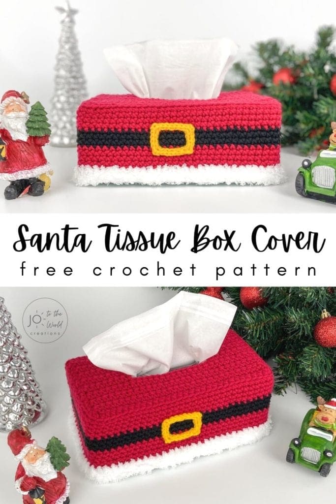 Santa Tissue Box Cover Free Crochet Pattern