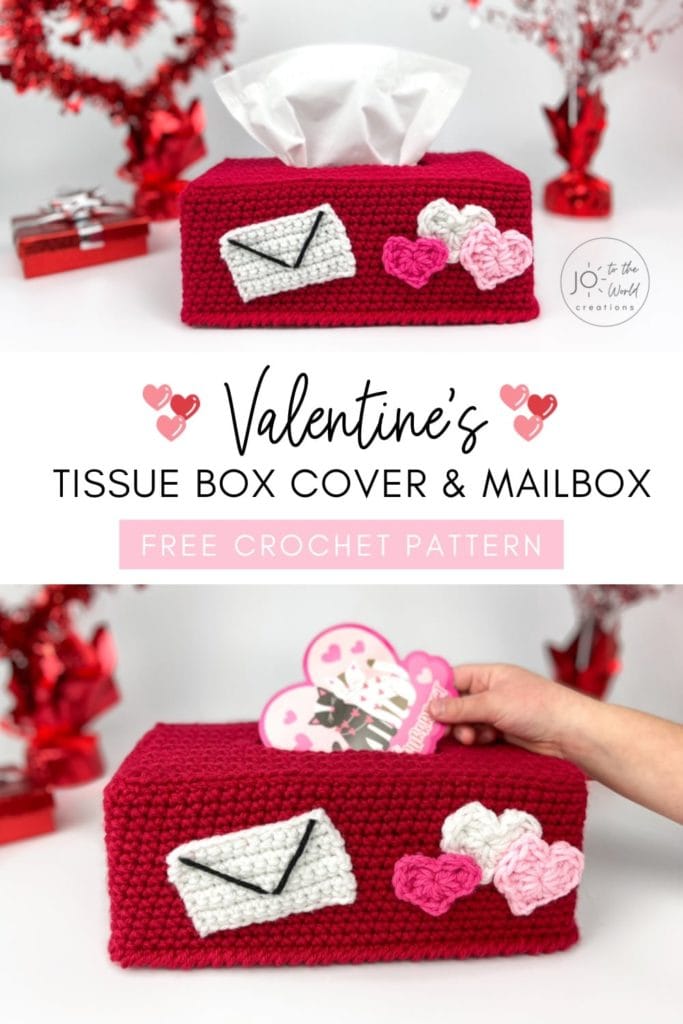 Valentines Tissue Box Cover Free Crochet Pattern
