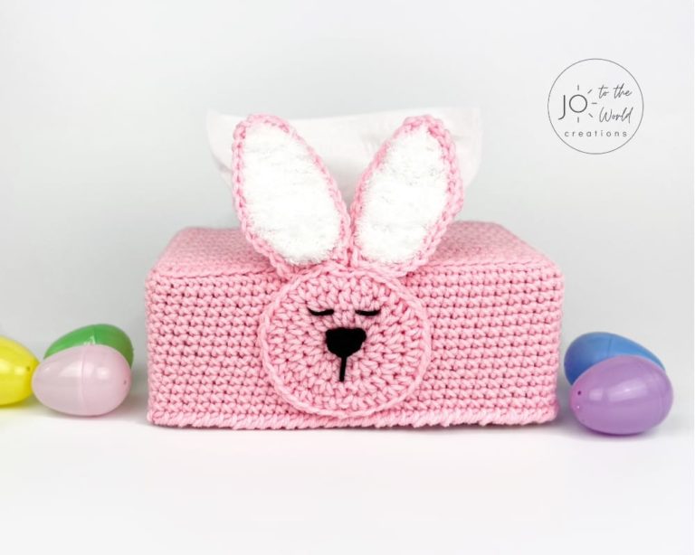 Easter Bunny Tissue Box Cover – Free Crochet Pattern