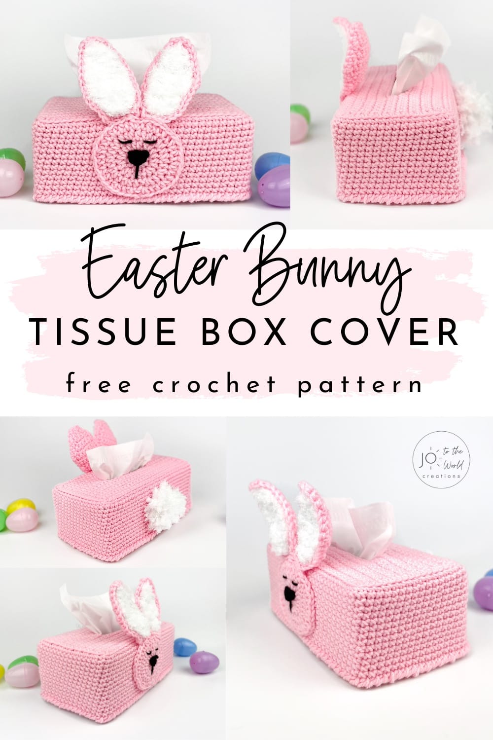 Easter Bunny Tissue Box Cover - Free Crochet Pattern