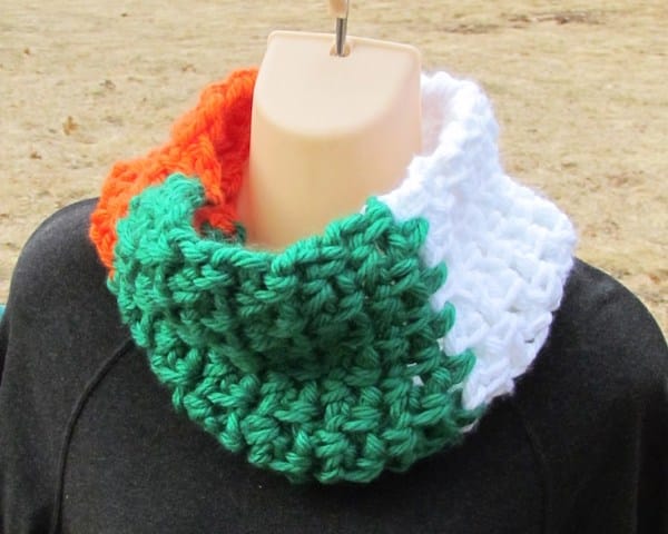 ST. PATRICK’S DAY IRISH FLAG COWL - Free Crochet Pattern