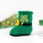St Patricks Day Baby Booties Crochet Pattern