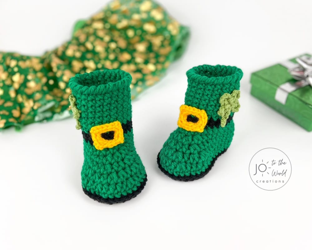 St Patricks Day Baby Booties Crochet Pattern