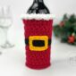 Crochet Wine Bottle Holder for Christmas