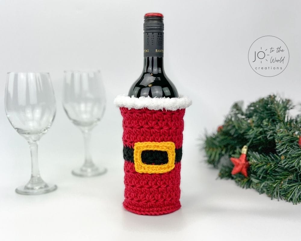 Free Christmas Crochet Wine Bottle Holder