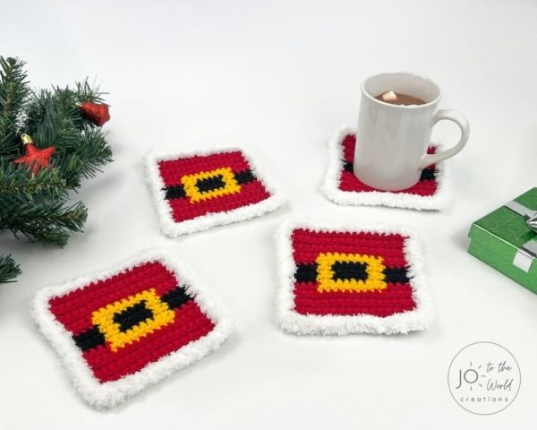 Christmas Crochet Coasters Pattern