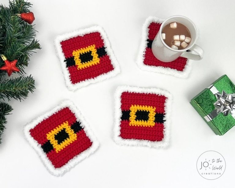Crochet Christmas Coasters – Free Pattern