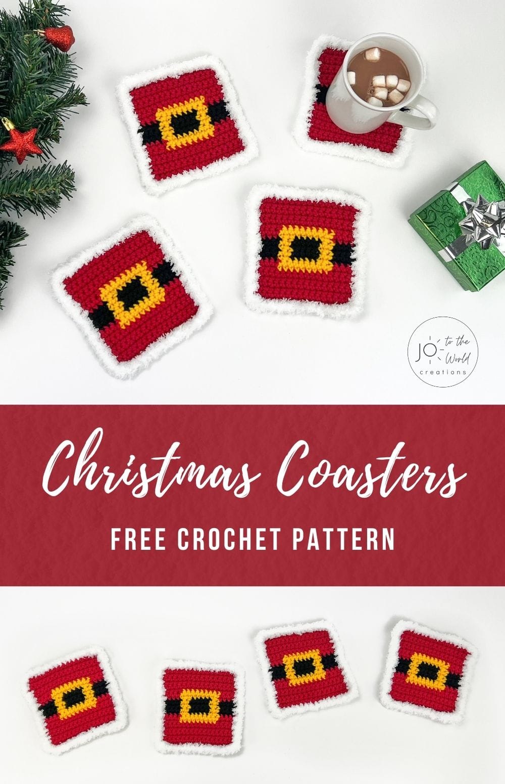 Crochet Christmas Coasters - Free Pattern