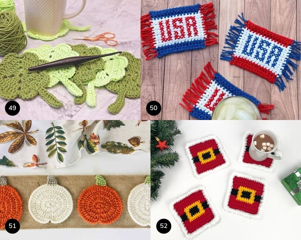 Holiday Crochet Coaster Patterns