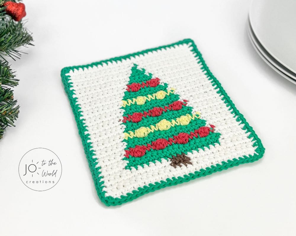 Christmas Tree Dishcloth Crochet Pattern Free
