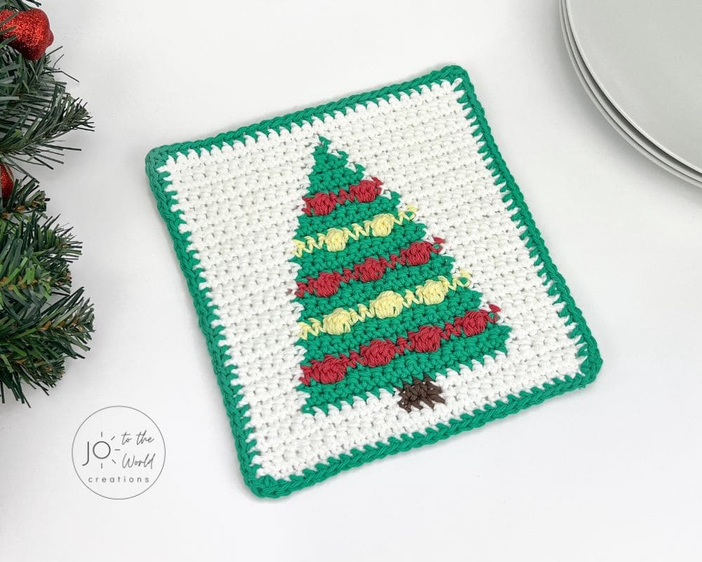 Crochet Christmas Tree Dishcloth Pattern