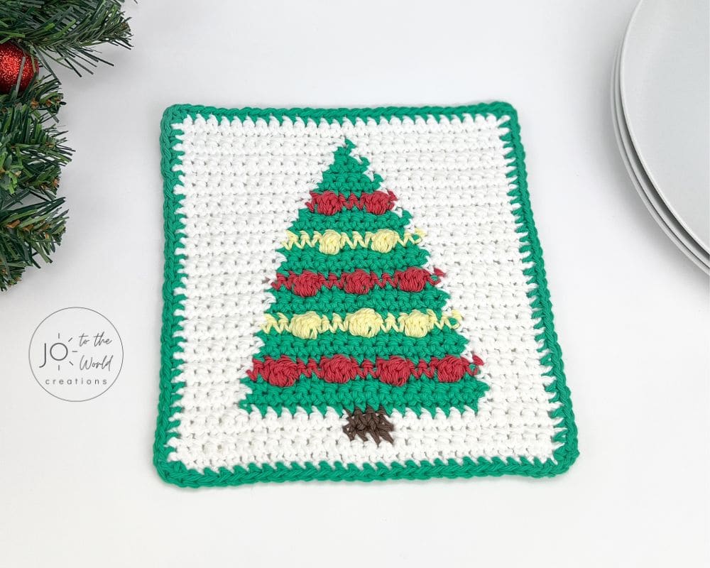 Crochet Christmas Tree Dishcloth - Free Pattern