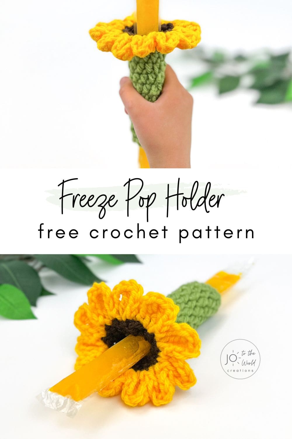 Flower Freeze Pop Holder Free Crochet Pattern