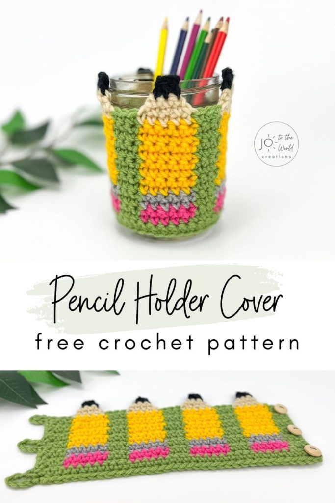 Pencil Holder Cover Free Crochet Pattern