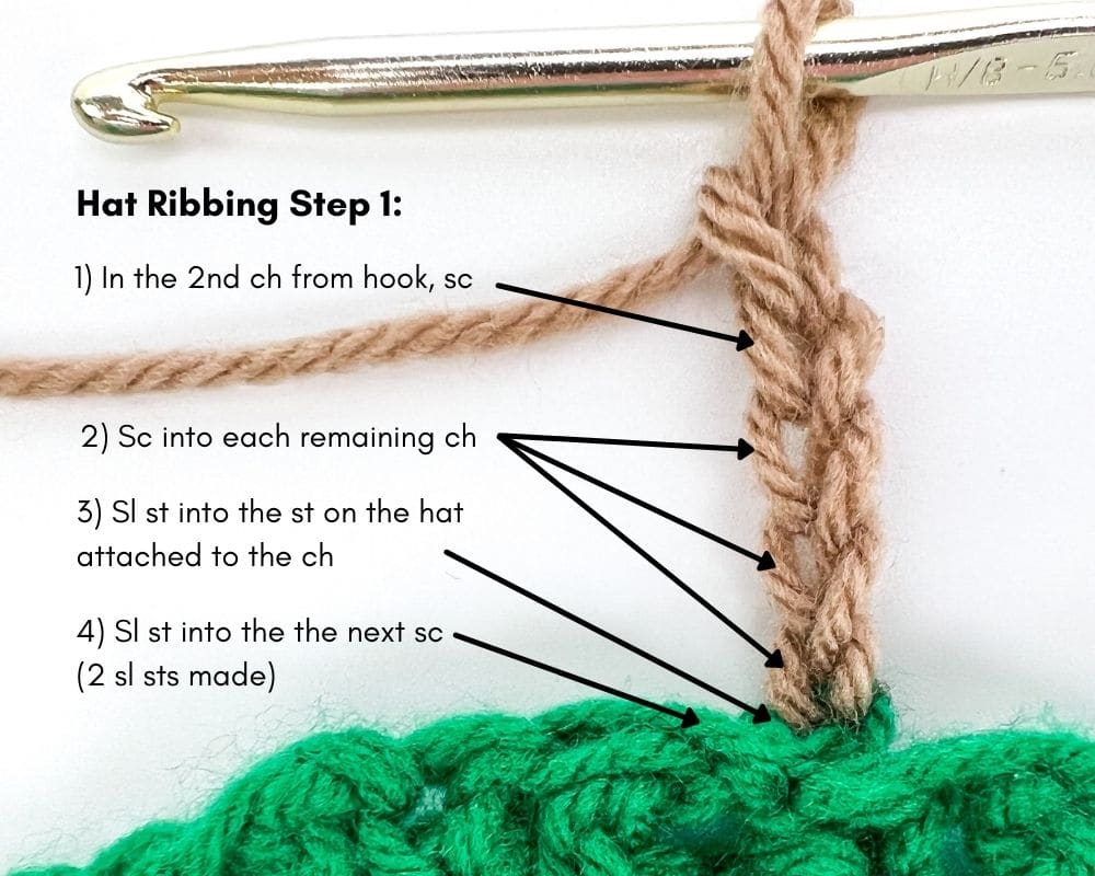 Hat Ribbing Step 1