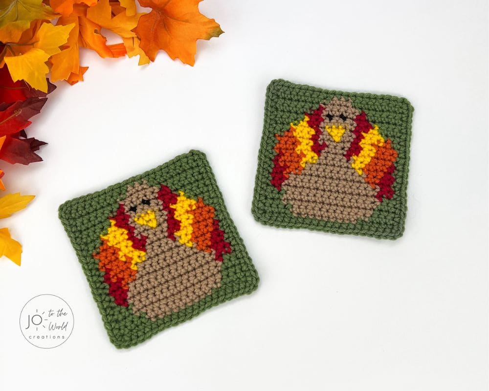 crochet turkey coaster pattern