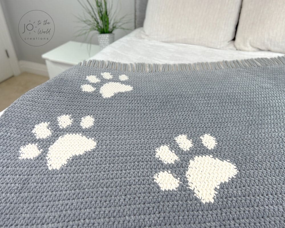 Crochet Paw Print Blanket Pattern