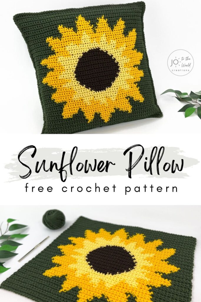 Crochet sunflower pillow free pattern