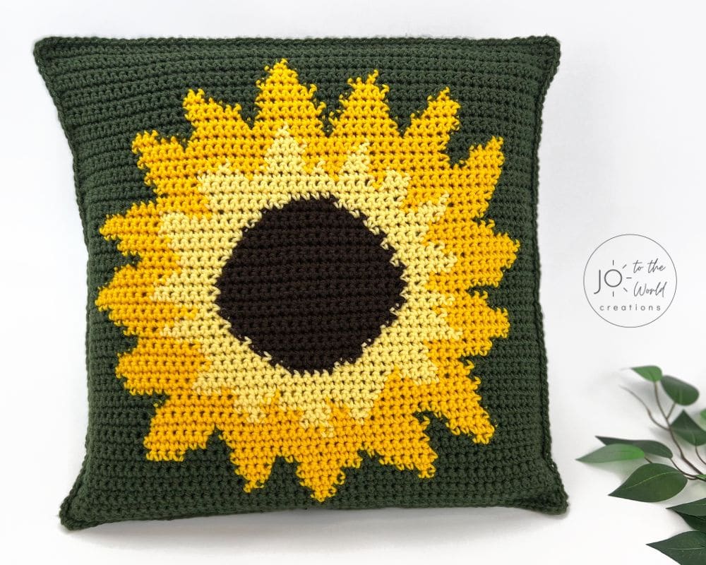 Crochet sunflower pillow pattern