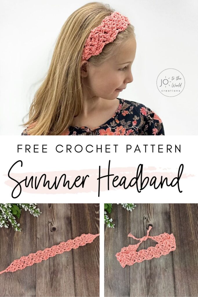 Crochet summer headband free pattern