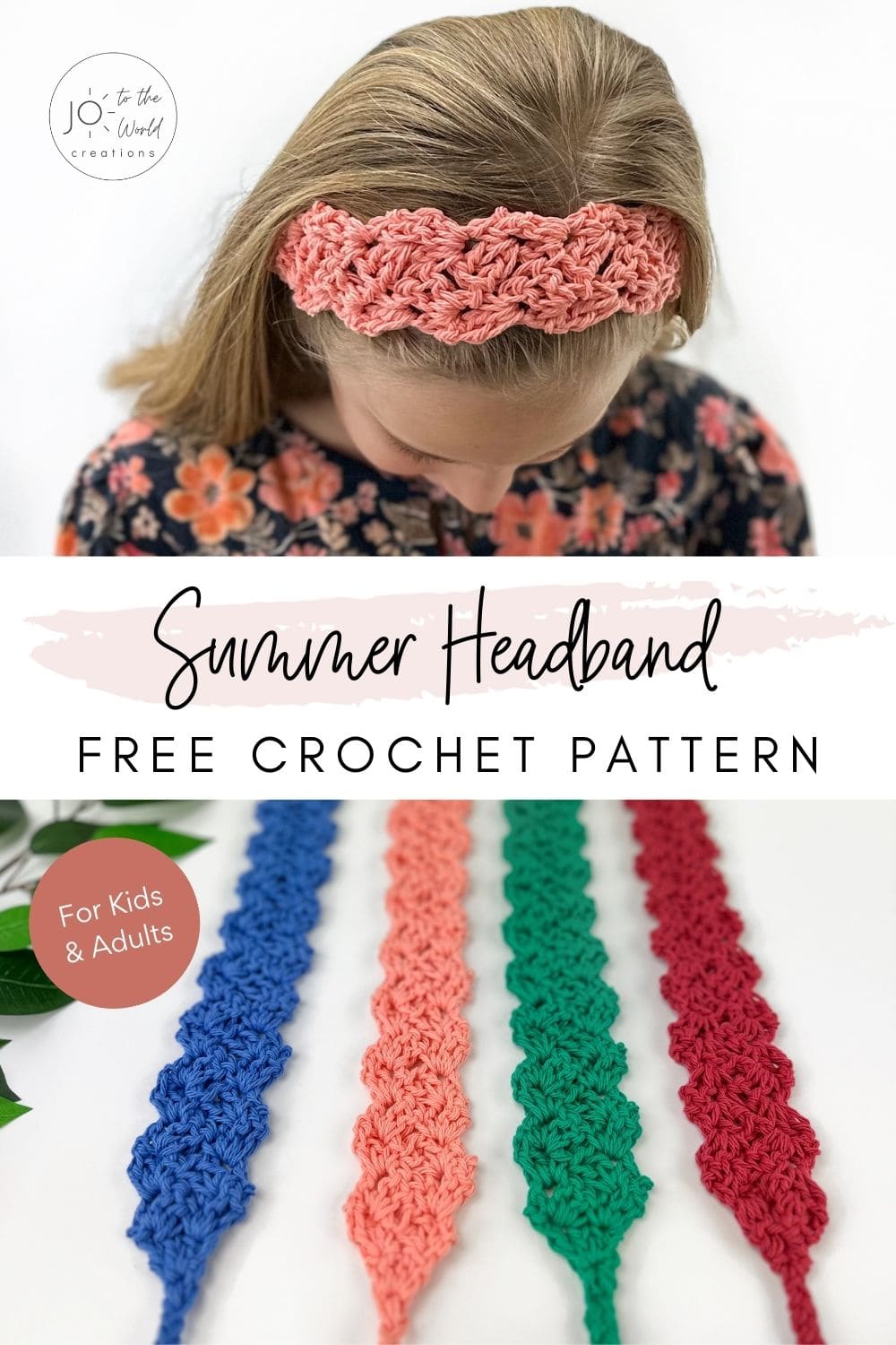 Summer crochet headband free pattern