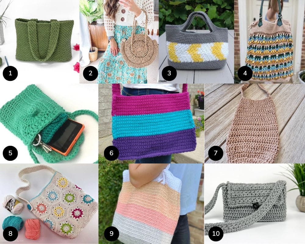 Crochet beach bags and summer purses