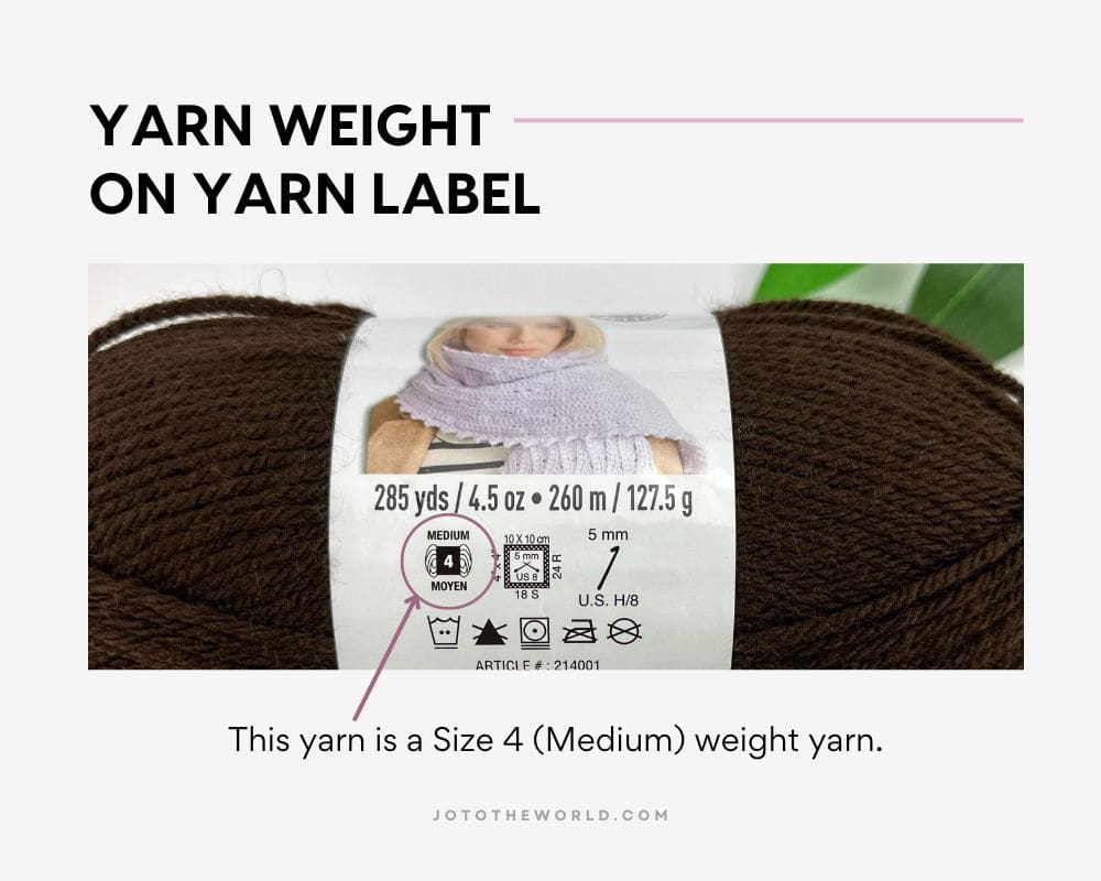 Yarn weight on yarn label