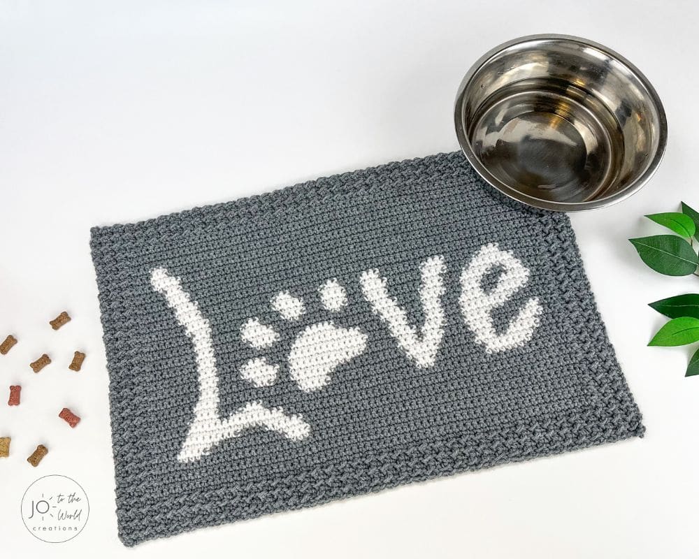 Crochet Paw Print Love Mat (for Pet Dog or Cat) Pattern Free