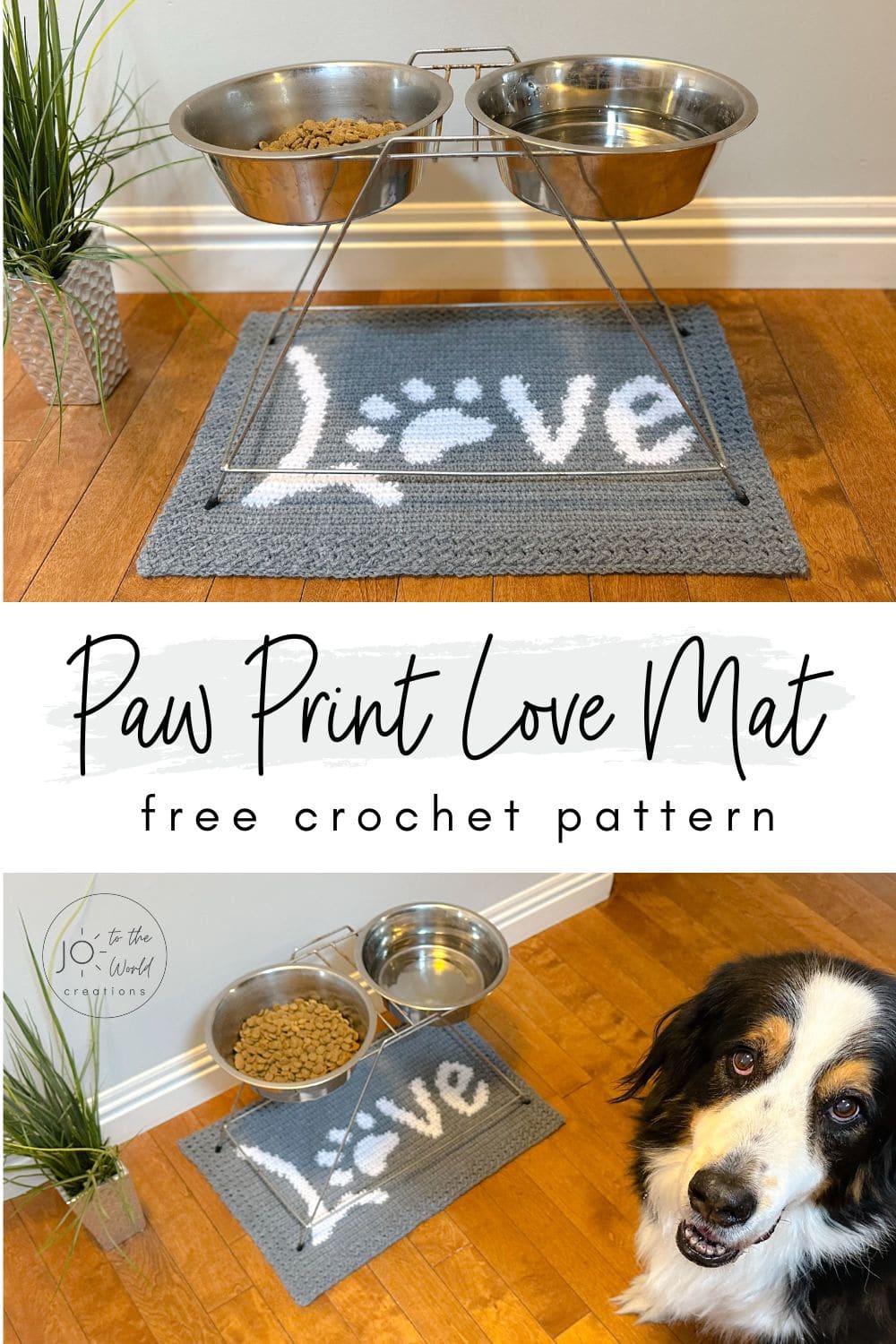 Crochet dog food bowl mat pattern free