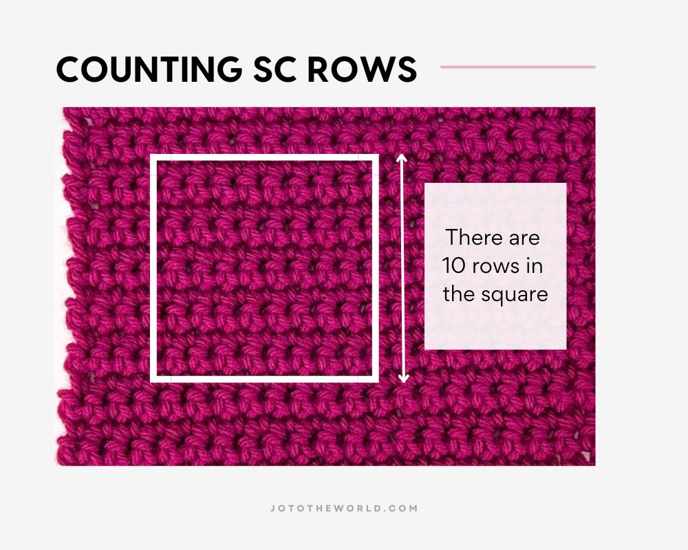 How to count single crochet rows