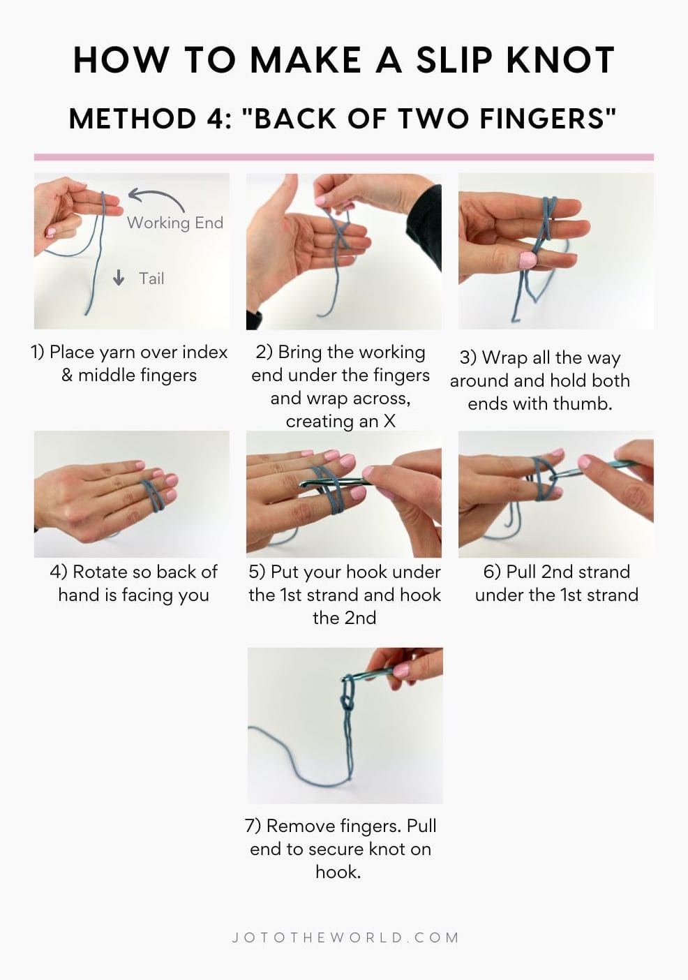 Slip knot crochet method 4