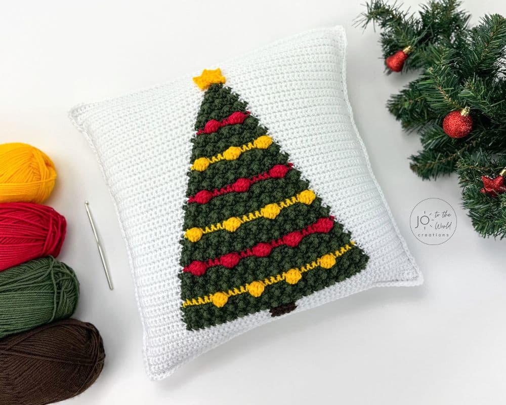 Christmas Tree Pillow Crochet Pattern